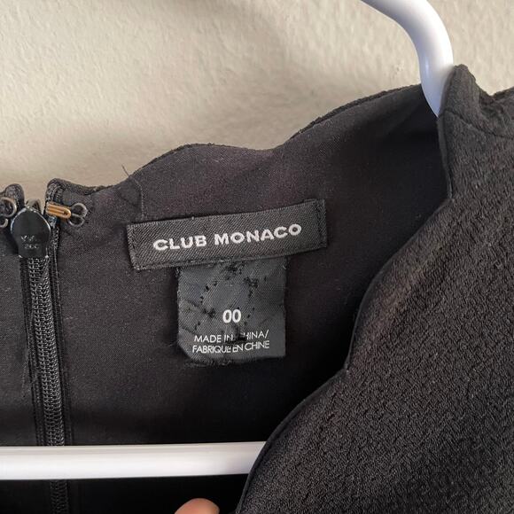 Club Monaco Milancey Scallop Trim Sheath Dress Womens 00 Black Workwear Cocktail - Picture 4 of 10